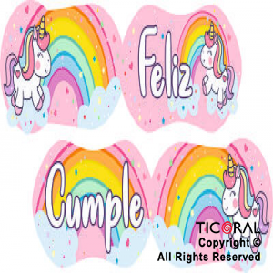 UNICORNIO ARCO IRIS GUIRNALDA X 1